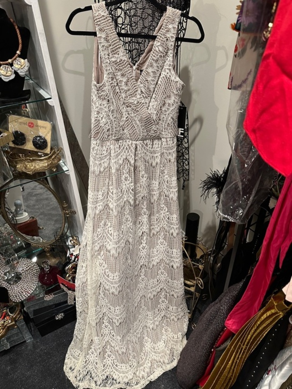 NWT Leslie Fay Sleeveless Lace Maxi Dress long dress wedding dress summer dress